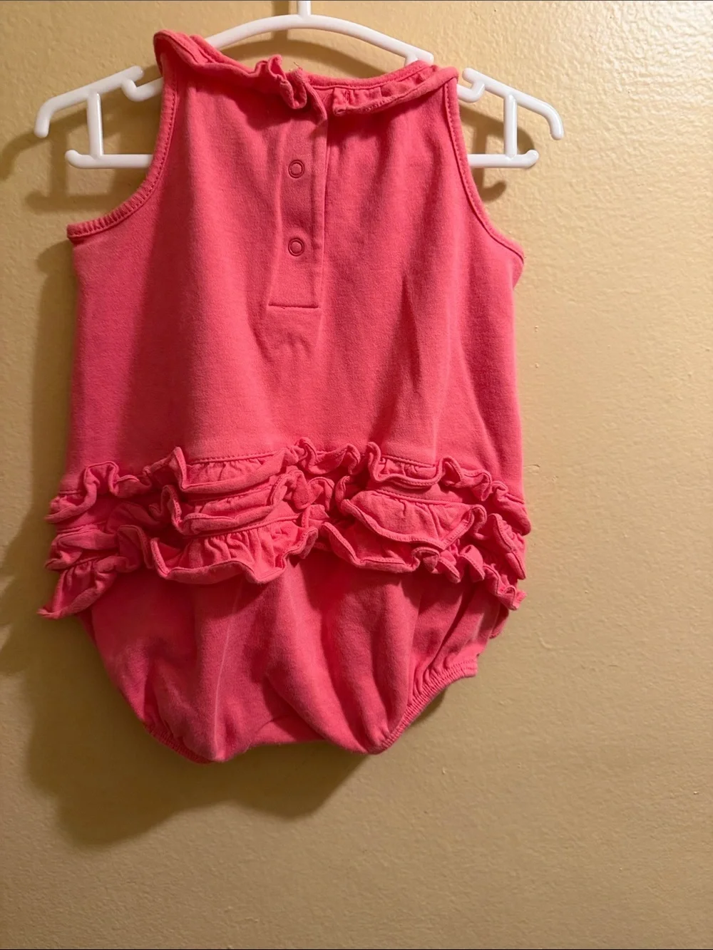 Ralph Lauren Coral Pink Ruffle Bubble Romper - Girls